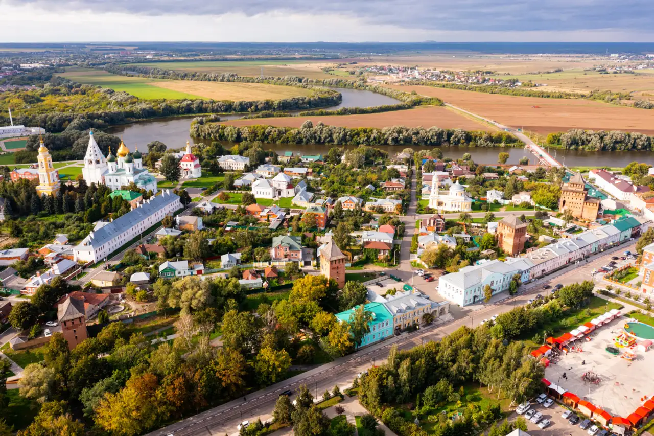 Kolomna nhìn từ trên cao bên dòng sông